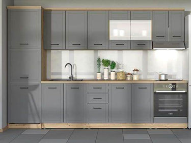 Hudson 78.7-inch Graphite Grey Kitchen Units: Modern Style and Ample Storage - UK Luxury Furniture